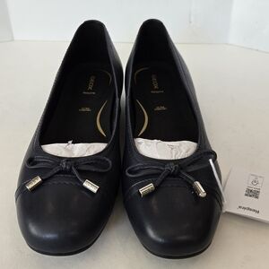 Geox Women's Black Leather Ballet Flats